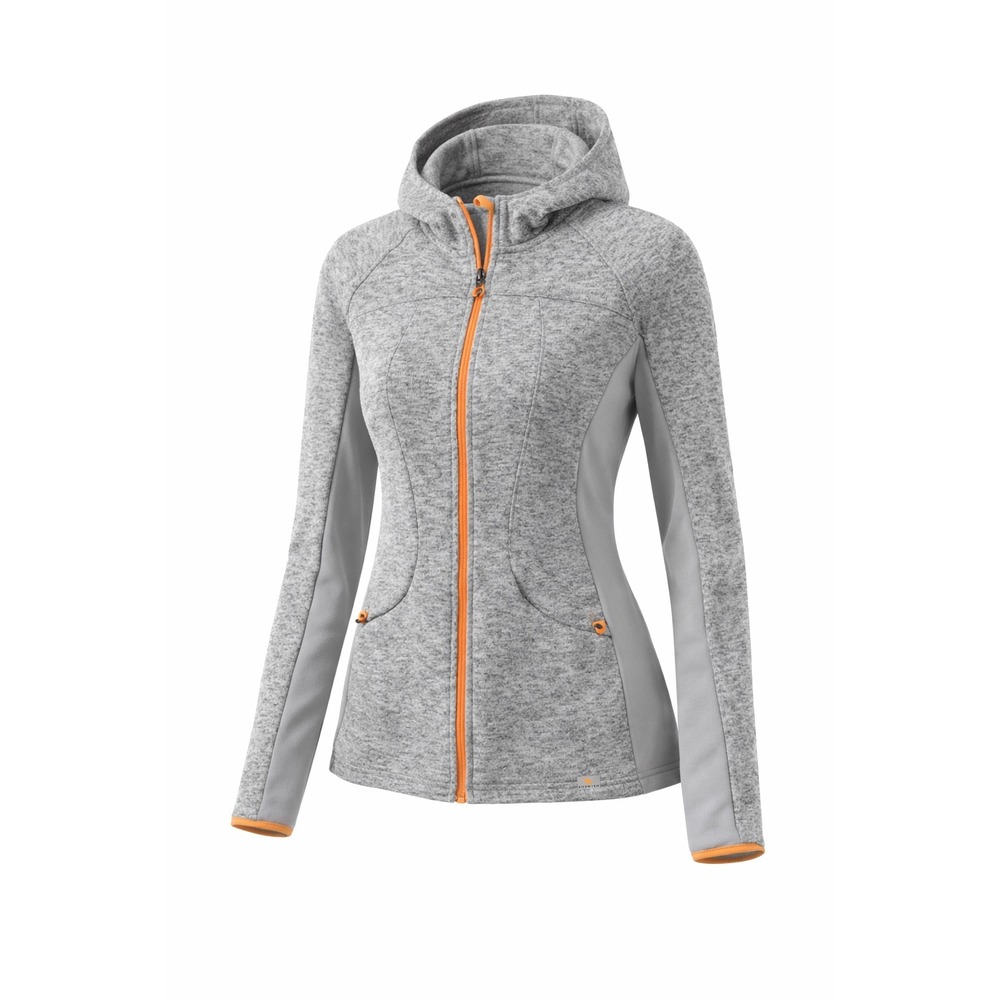 AUBRION Women's Heather Grey Fleece Lined Equestrian Hoodie Jacket‎ Full Zip -M